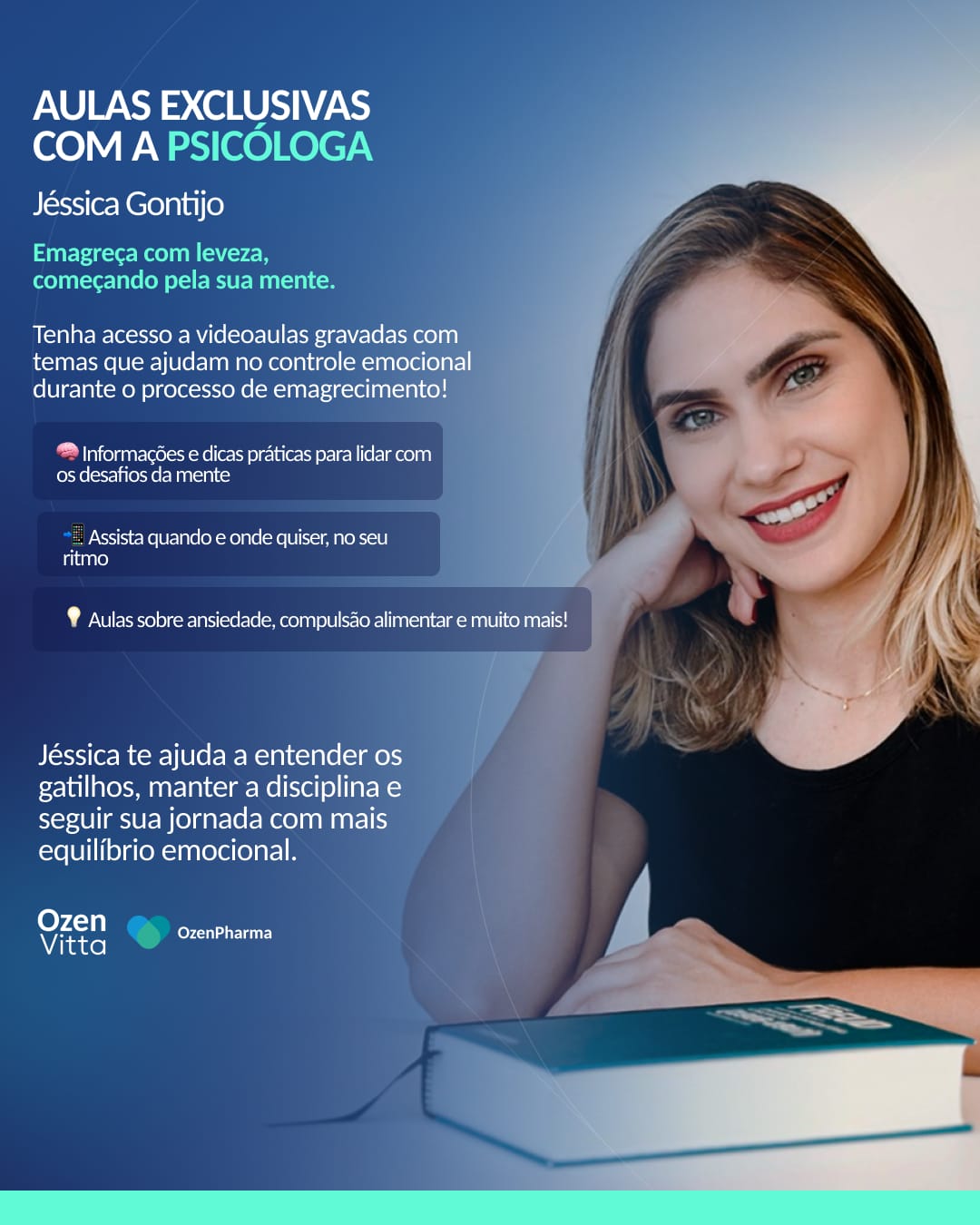 Jéssica Gontijo, psicóloga responsável pelas aulas exclusivas do bônus Ozen Vitta